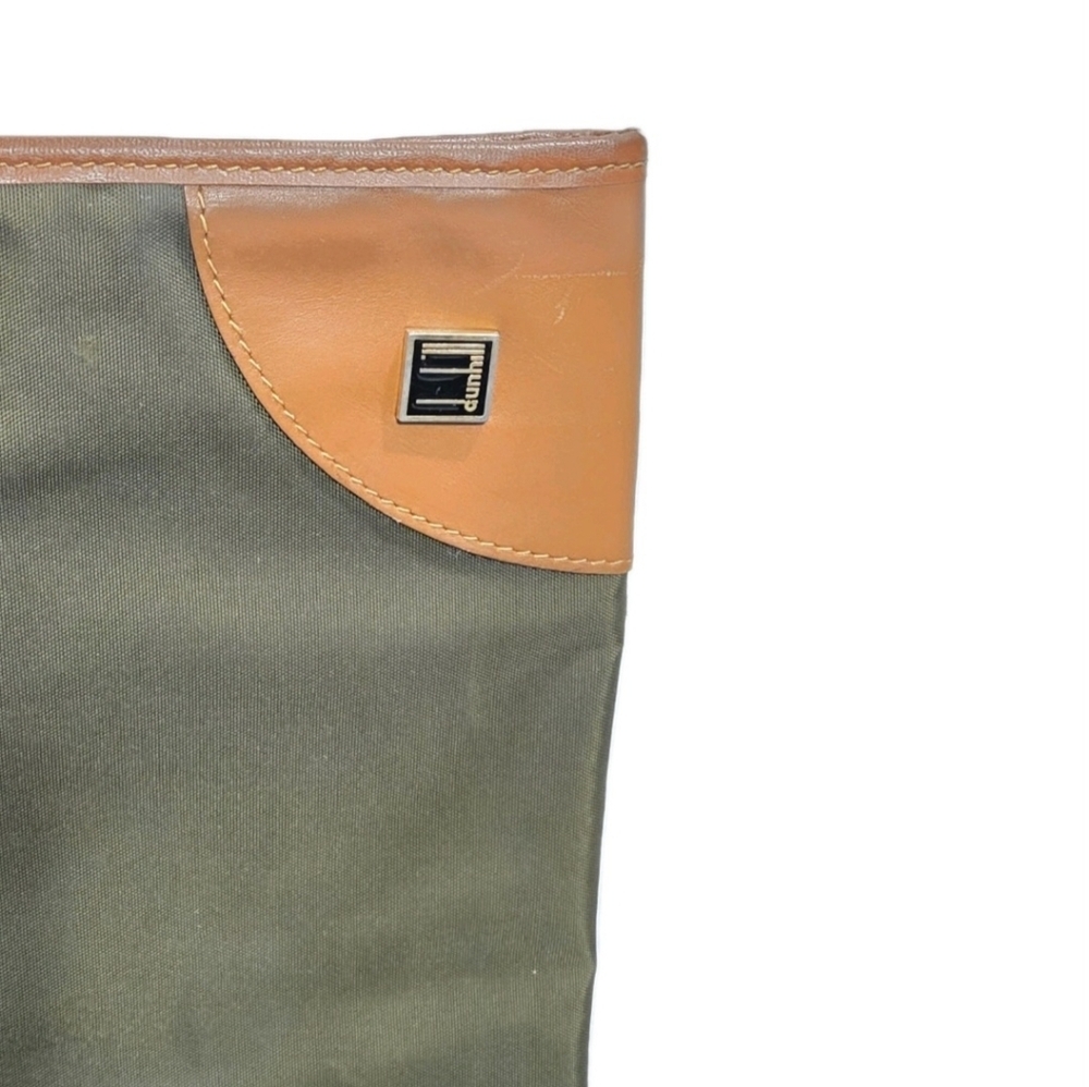 RARE Dunhill Vintage Green/Brown Canvas/Leather Portfolio Clutch (EUC) - Picture 5 of 15
